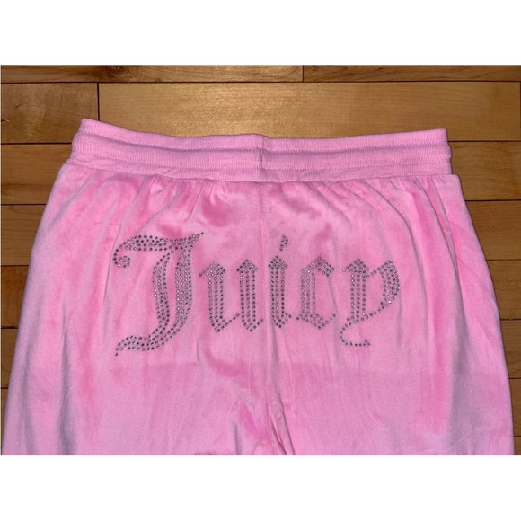 NEW ! NWT JUICY COUTURE Velour OG Big Bling Sweatpants in Pink Status Size S - Picture 3 of 5